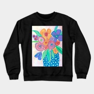 Bright Expressive Florals in vase Crewneck Sweatshirt